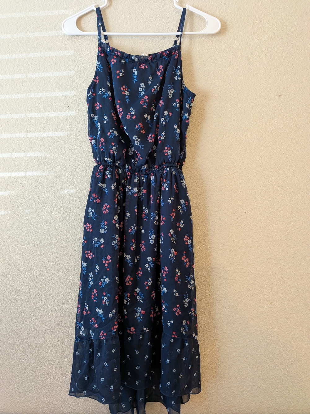 Abercrombie Kids Girls Navy Floral Long babydoll maxi Sundress Size 13/14